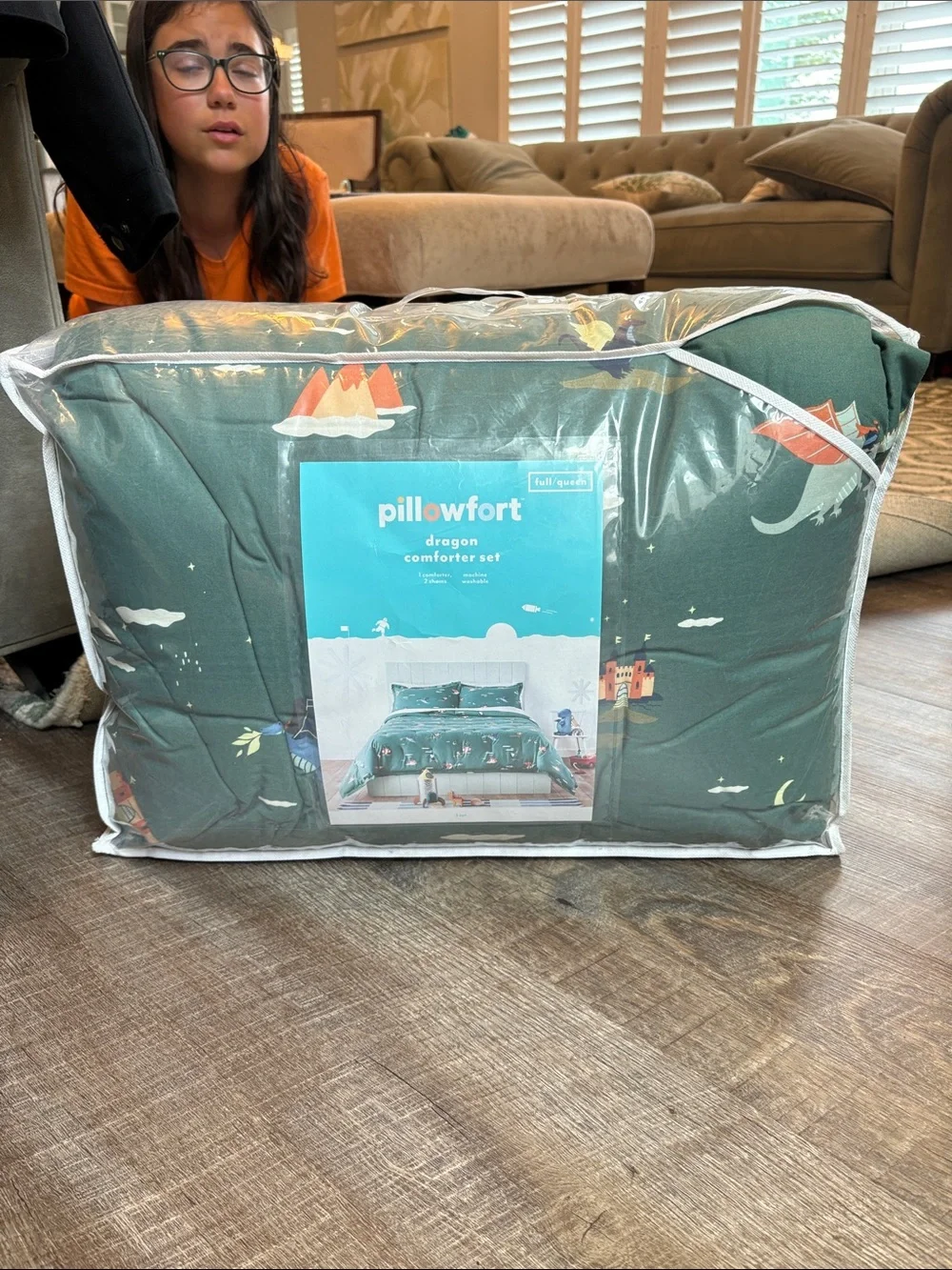 Pillowfort Dragon Comforter Set Full/Queen Forest Green NEW